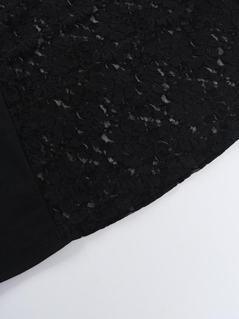 Product Introduction of Women's Plain Floral Lace Backless Halter Dress, Elegant Sheer Sleeveless Dress for Party Club Dating Wear, Ladies Summer Clothes 7