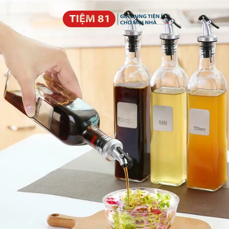 Chai đựnġ dầu ăn, nước mắm, chất liệu thủy tinh an toàn sức khỏe 250ml 0