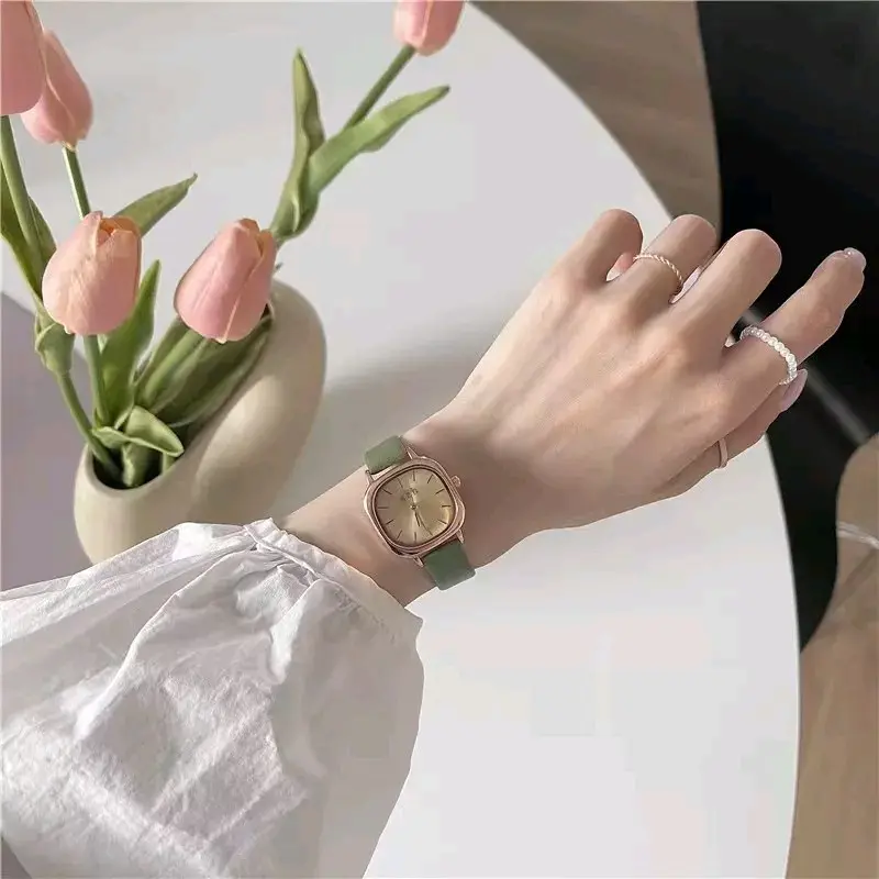 FREE BOX || JAM TANGAN WANITA KOREAN STYLE CASUAL SUGAR CUBE WATCH