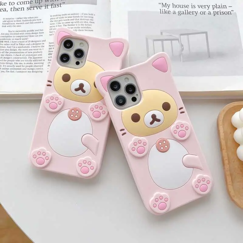 Sarung Telefon Silikon Lembut Beruang Rilakkuma 3D Comel untuk - TikTok ...