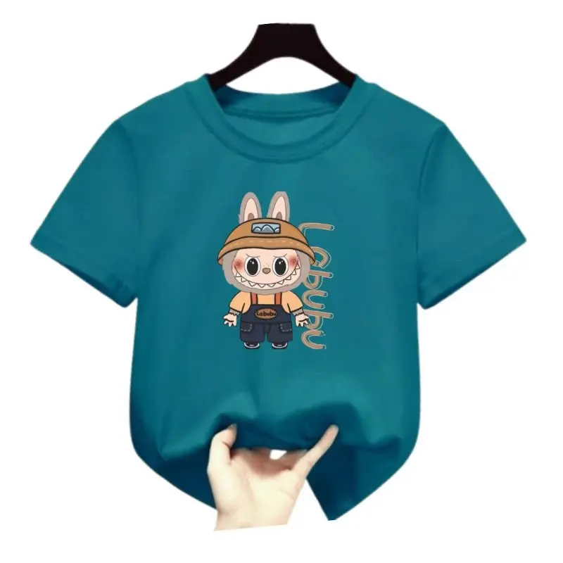 Baju Kaos Anak Laki Laki Perempuan 1-12 Tahun Premium HYE LABUBU MONSTER POPMART free custtom nama Katun Biru Cotton Kids Cotton 8