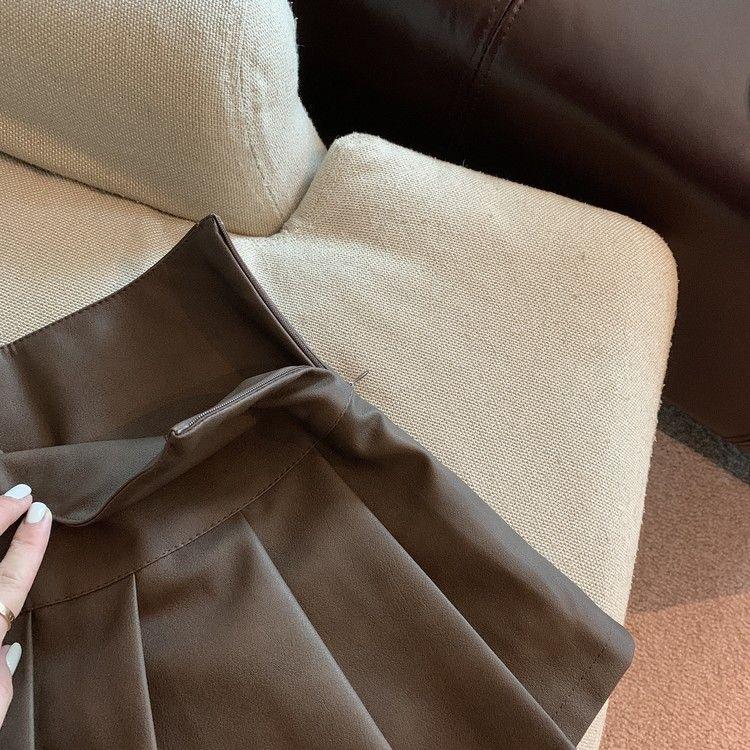 Product Introduction of Chân Váy Da, Cỡ Nhỏ Dành Cho Nữ, Cạp Cao, Chữ A, Màu Đen, Cỡ Lớn, Chân Váy Xếp Ly, Thích Hợp Cho Mùa Xuân, Mùa Thu Và Mùa Đông, Hàng Mới Về 2024 4