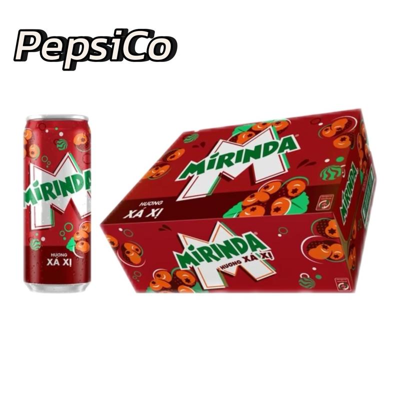 Thùng 24 lon nước ngọt có gaz Mirinda xá xị 320ml lon - Hương vị đậm đà thơm ngon