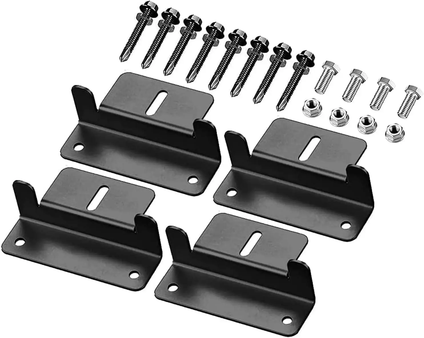 4PCS Solar Panel Mounting Z Bracket Light Weight Alumimum Material for RVs, Roof, Boats, Yachts, Off-Grid,Black