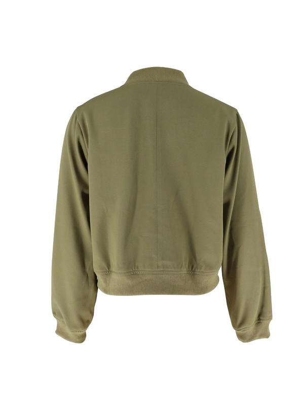 Women's Plain Flap Pocket Crop Bomber Jacket, Designer Jacket, Casual Comfort Long Sleeve Button Front Varsity Jacket, Lady Outerwear for Daily Wear, Womenswear, Coat, Winter Top, Longsleeves Tops for Women, Womenswear 6