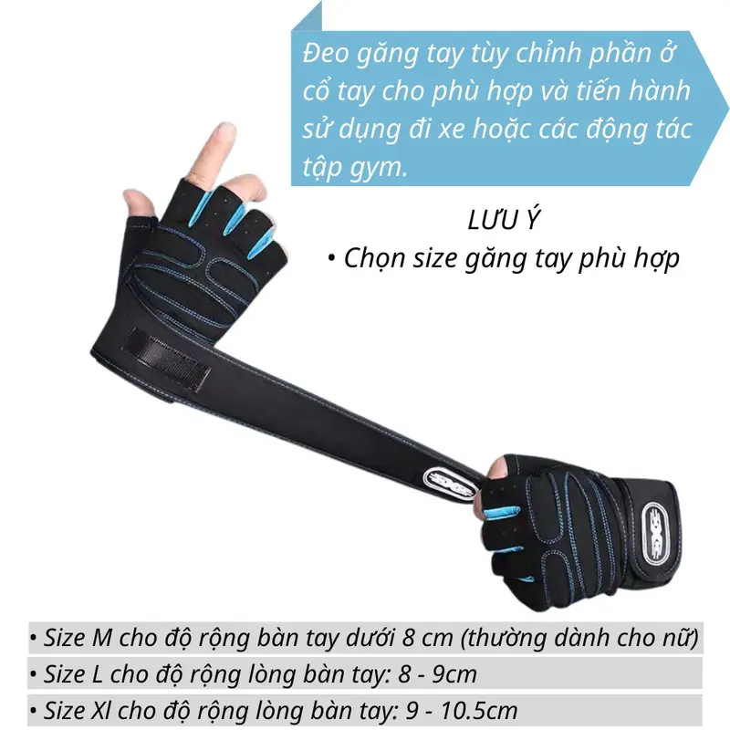 Găng Tay Tập GYM Bao Tay Thể Thao Phượt Tập Gym Nam, Nữ Thoáng khí Unisex Chống Trơn Chống Trơn Trượt Găng Tay Lái Xe Máy 3