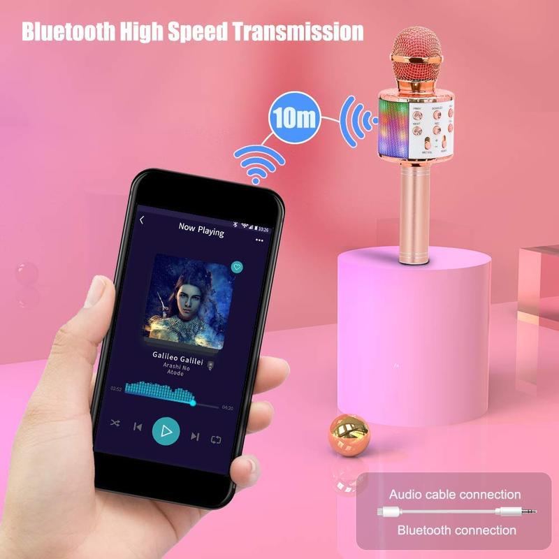 Product Introduction of Micro Karaoke Không Dây, Loa Cầm Tay Bluetooth, Máy Nghe Nhạc KTV Gia Đình, Có Đèn LED Nhảy Múa, Chức Năng Ghi Âm, Thích Hợp Cho Trẻ Em 4