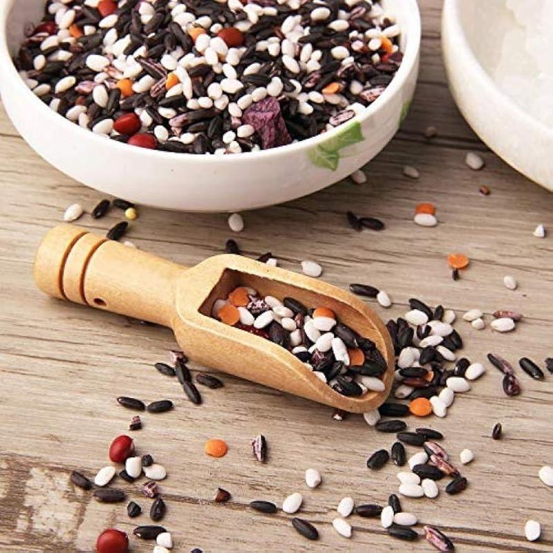 Mini Wooden Spoon(4 Counts), Tea Scoop, Small Spice Spoon for Sugar Scrubs, Spices, Bath Salts, Cooking, Kitchen Gadgets 4