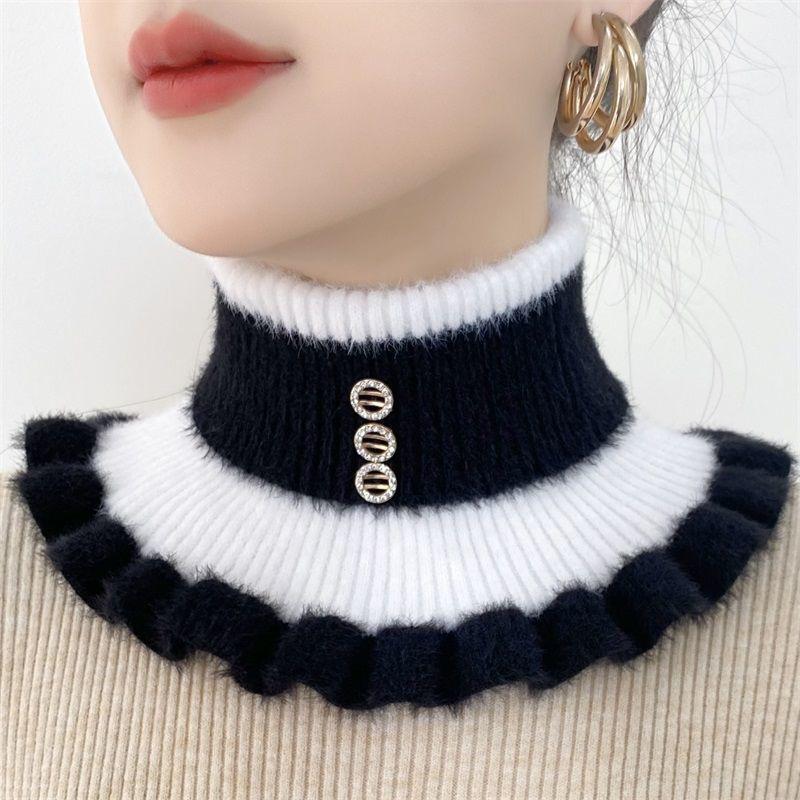  Cổ Áo Giả Dành Cho Nữ Bảo Vệ Cột Sống Cổ Khăn Quàng Quàng Cổ Ấm Áp Mùa Đông Thích Hợp Để Đạp Xe Dày Dặn Và Co Giãn Làm Bằng Nhung Lông Thú Cổ 