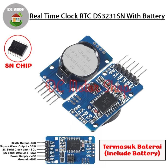 Jual RTC DS3231+ IC AT24C32 Real Time Clock Module for Arduino Aa61 ...