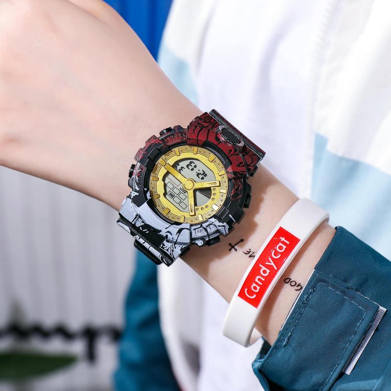 Product Introduction of One piece electronic watch for men and women, luminous sports alarm clock, waterproof, multifunctional, single display, trend 3