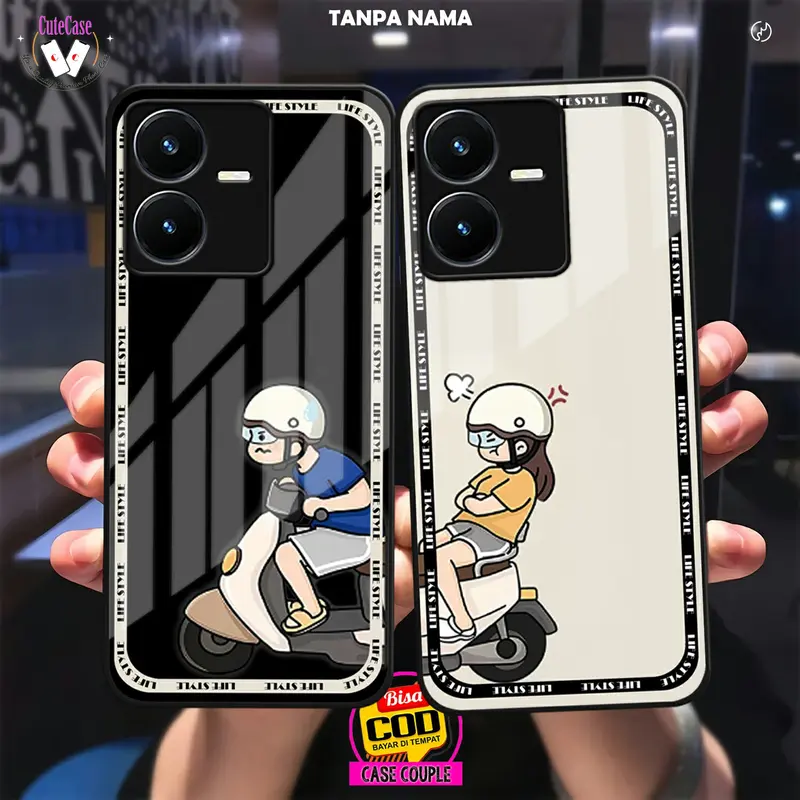 (CC50) Softcase Couple + Custom Nama Case Kilau Op*o-S*msung-Re*lmi-X*aomi-V*vo-Inf*nix | Case For All Tipe HP glossy handphone casing 0