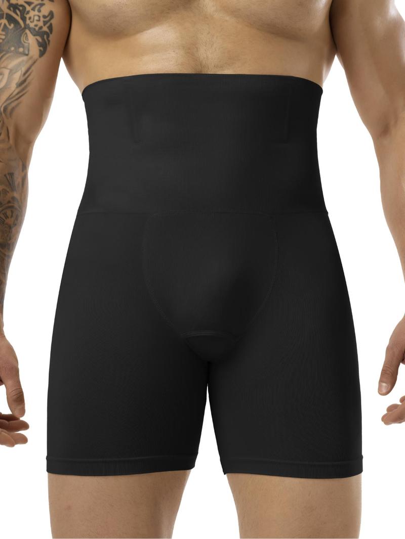 Product Introduction of Men's Solid High Waist Shapewear Shorts, Tummy Control Butt Lifting Shaper, High Stretch Shapewear Bottoms for Daily Wear 9