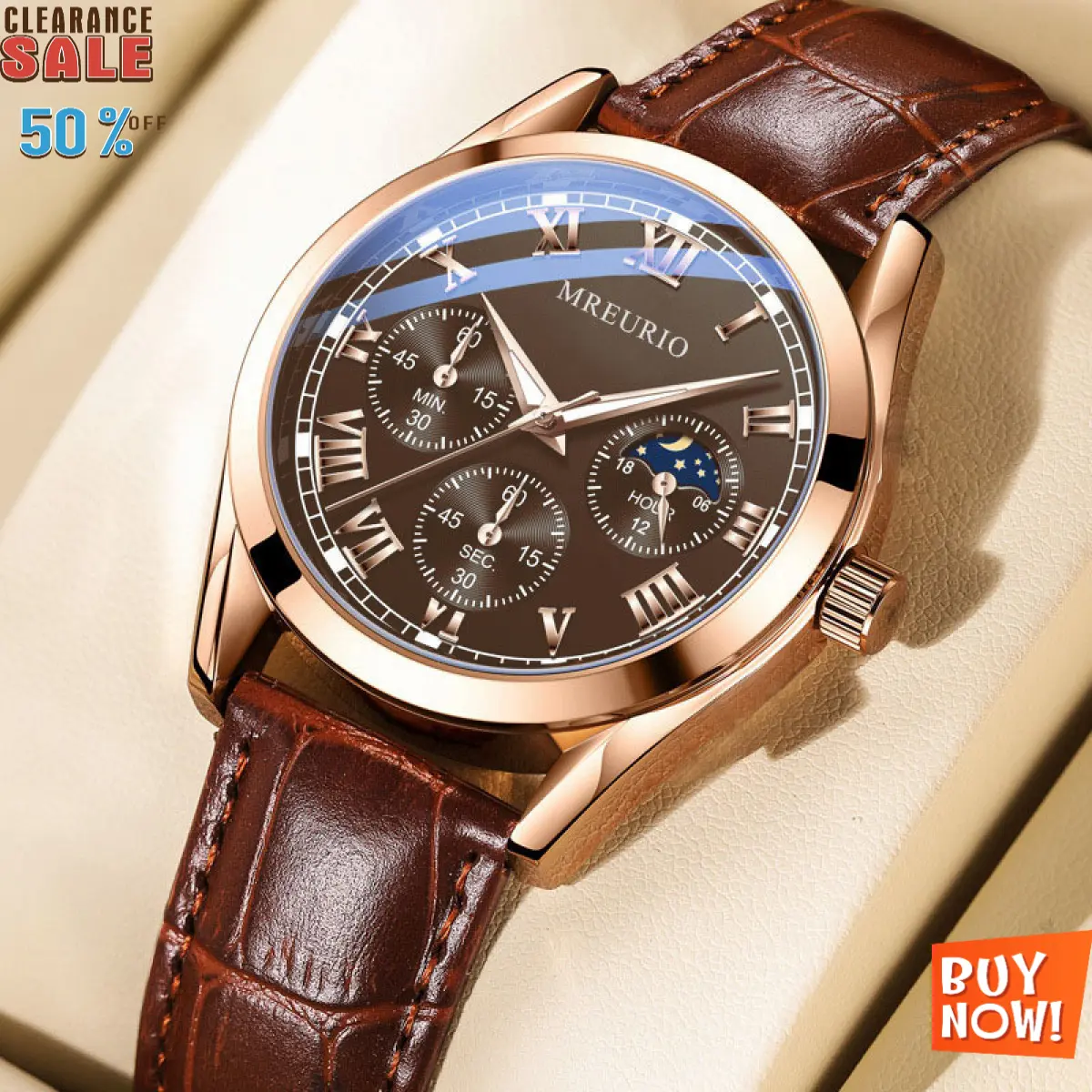 2025 Ready Stock Business Watch Men's Watch Men's Strap Quartz In Stock Men's Fashion Advanced Design Sense
