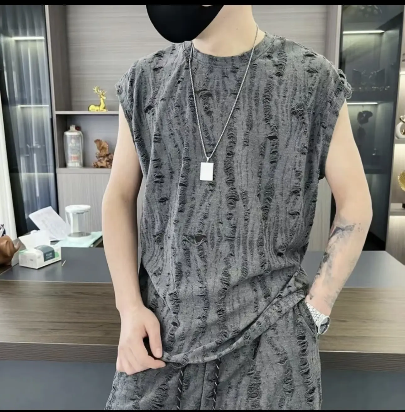 Bộ Thể Thao Cotton Rách Nam Nữ 2024  Thời trang  quần áo hợp xu hướng menswear