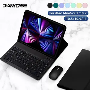 【Not Tablet】DANYCASE Keyboard Case with Mouse for iPad 11th A16 Air 6th Gen 11 inch Air13 M3 2025 7th 8th 9th Gen 10.2 Air4 Air5 10th 10.9 Pro 11 13 Air2 5th 6th Gen 9.7 Mini 7 6  Magnetic Cover with Pencil Holder Bluetooth