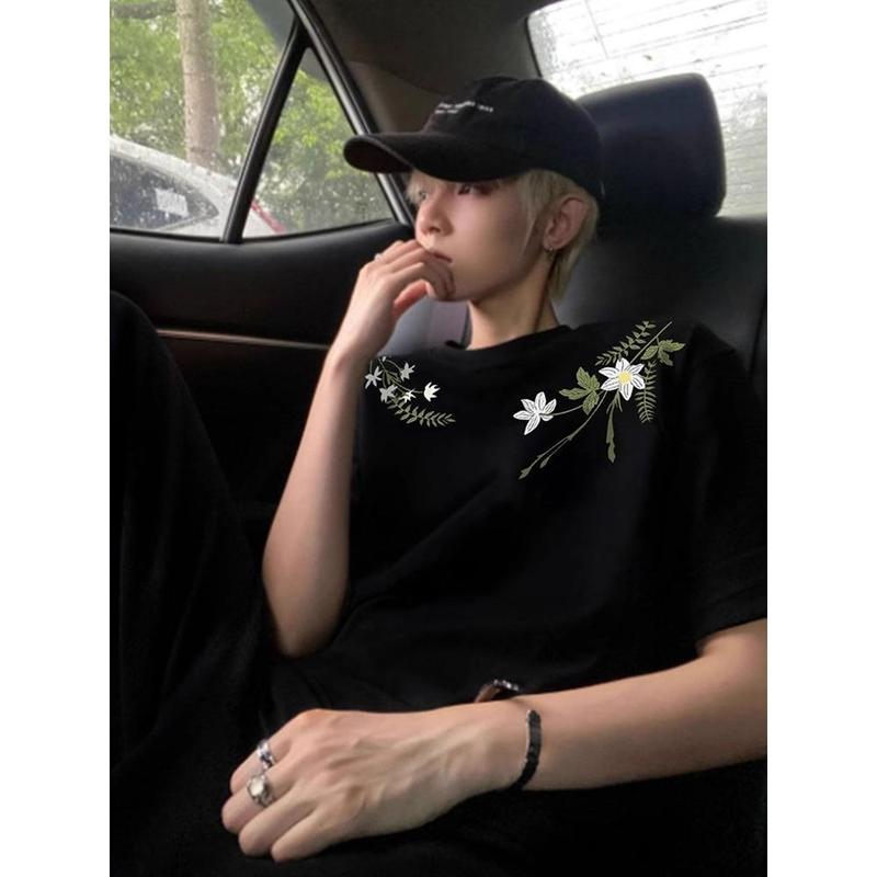 Áo Thêu Hoa, Dành Cho Nam Giới, Phong Cách Đường Phố Cao Cấp Mỹ, Áo Sơ Mi ngắn Tay Áo, Ngoại Cỡ Cao Cấp, Áo Phù Hợp Với Cặp Đôi, Với Cảm Giác Thời Trang Thời Trang Đường Phố Sang Trọng