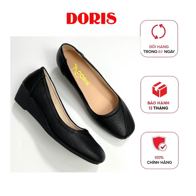 Giày Búp Bê Đế Xuồng da thật 3cm mũi vuông DORIS DR304 Nhung Shoes Nữ