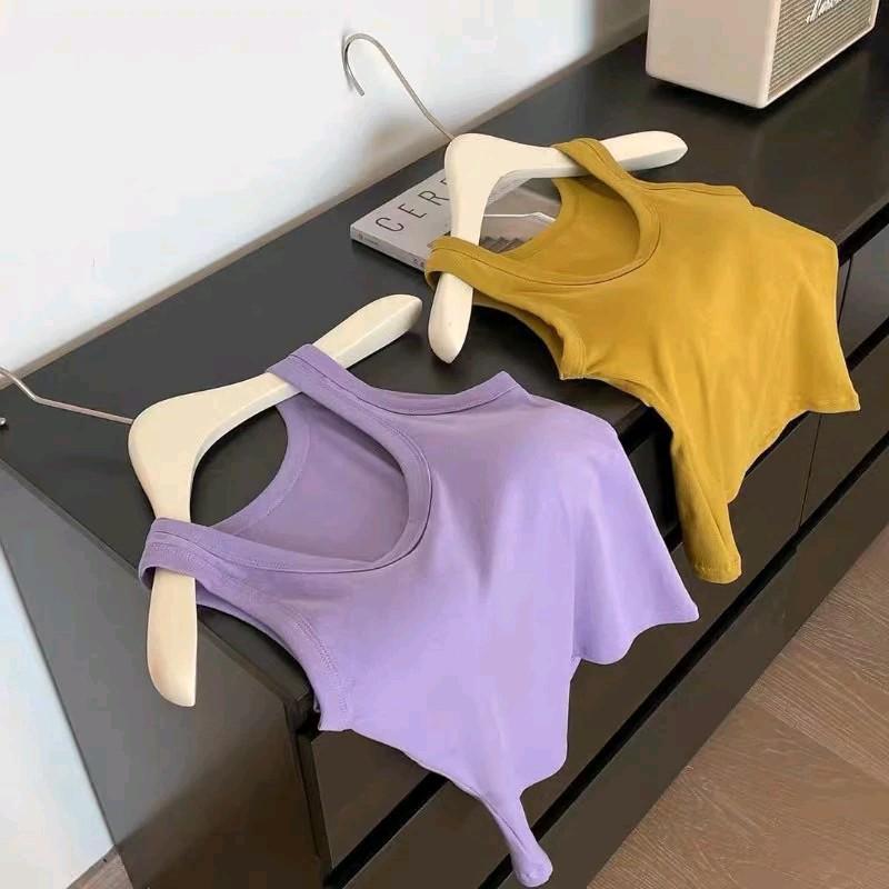LOANPRO Áo ba lỗ cotton có đệm Hàng QC M6602 Top Nữ Women Voi 6