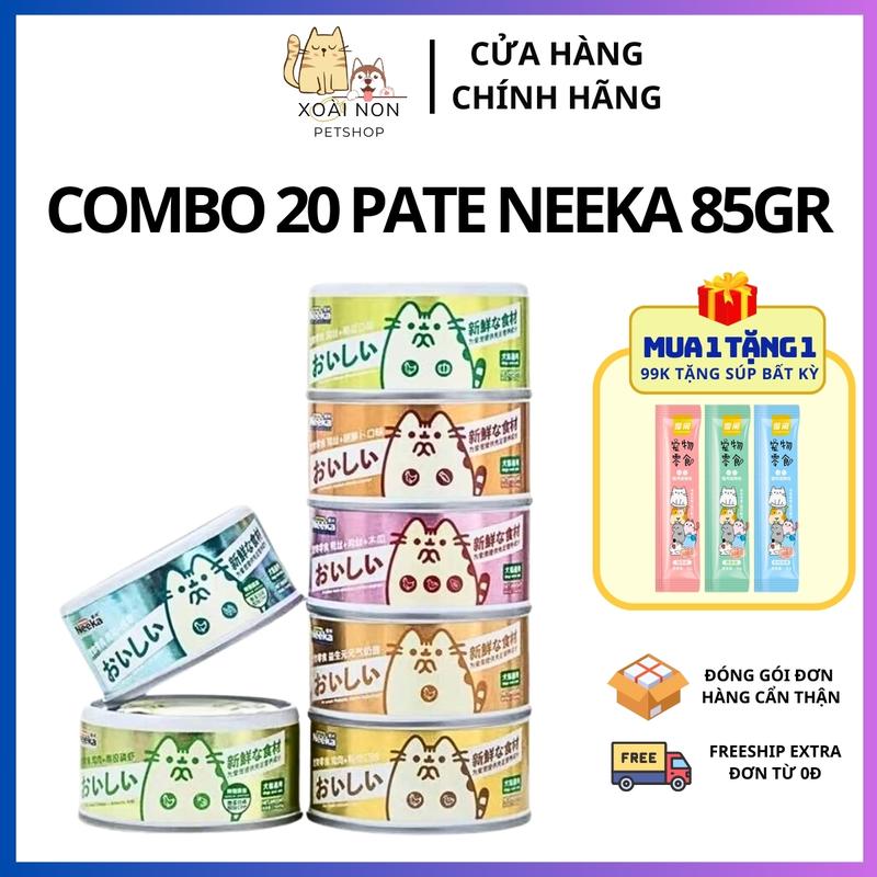 Combo 20 Pate Neeka 85g dạng súp Dành Cho Chó Mèo pate sợi gà xé dành cho chó mèo- Xoài Non Petshop không lúa mì phổ cập thức ăn cho mèo