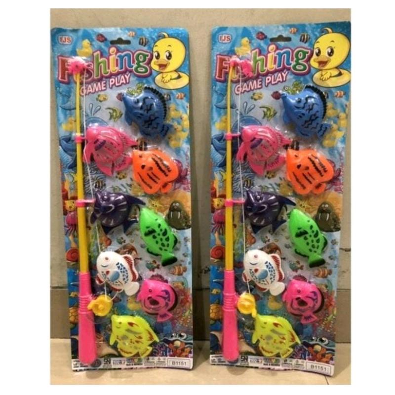 Mainan Anak Pancingan Ikan Magnet 8Pcs B1151 /Mainan Edukasi Anak Pancing Ikan Set/Mainan Anak Fishing Game Pancing Ikan Plastik 0