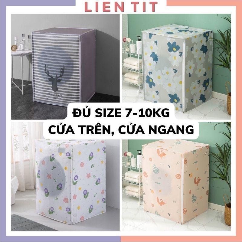 Bọc Máy Giặt Cửa Ngang Cửa Trên Bảo Vệ Máy Giặt Chống Bụi Chống Nước, Áo Trùm Máy Giặt 7 8 9 10kg Che Phủ Kín Thân Máy