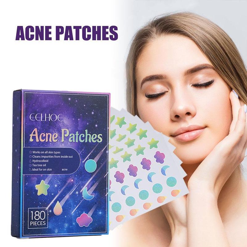 180pcs/box Hydrocolloid Acne Patch Pimple Repair Patch Ance Colorful Starry Care Face Sky L7K7 0