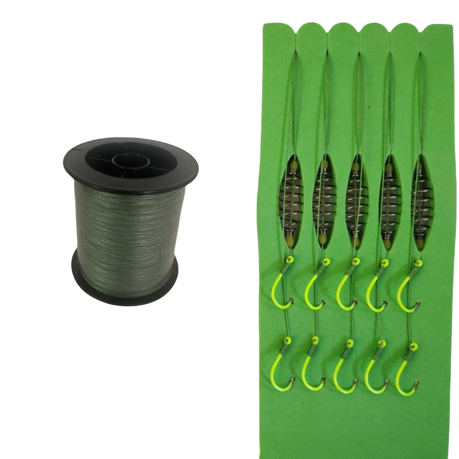 4 Strands Braided Fishing Line & 5 Counts Fishing Hook Set, 6 Counts/set Highly Wear-resistant Fishing Line & Fishing Hook, Fishing Accessories