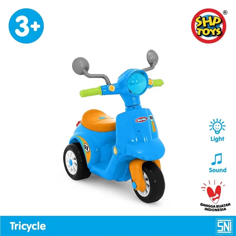 Mainan anak motor vespa mini lucu ada musik MB 691 3