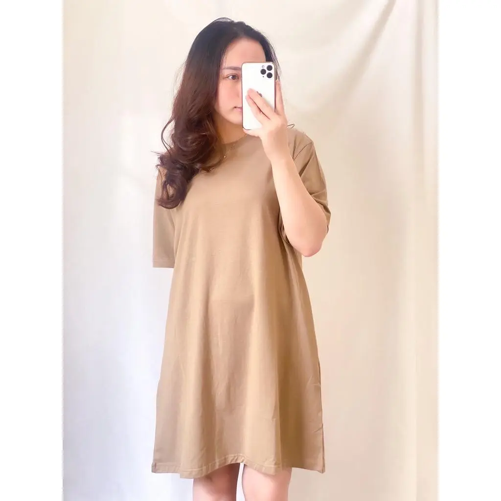 DRES WANITA KEKINIAN BAHAN CATTON COMBED 30S dress  katun  midi Casual Baju Simple Dewasa