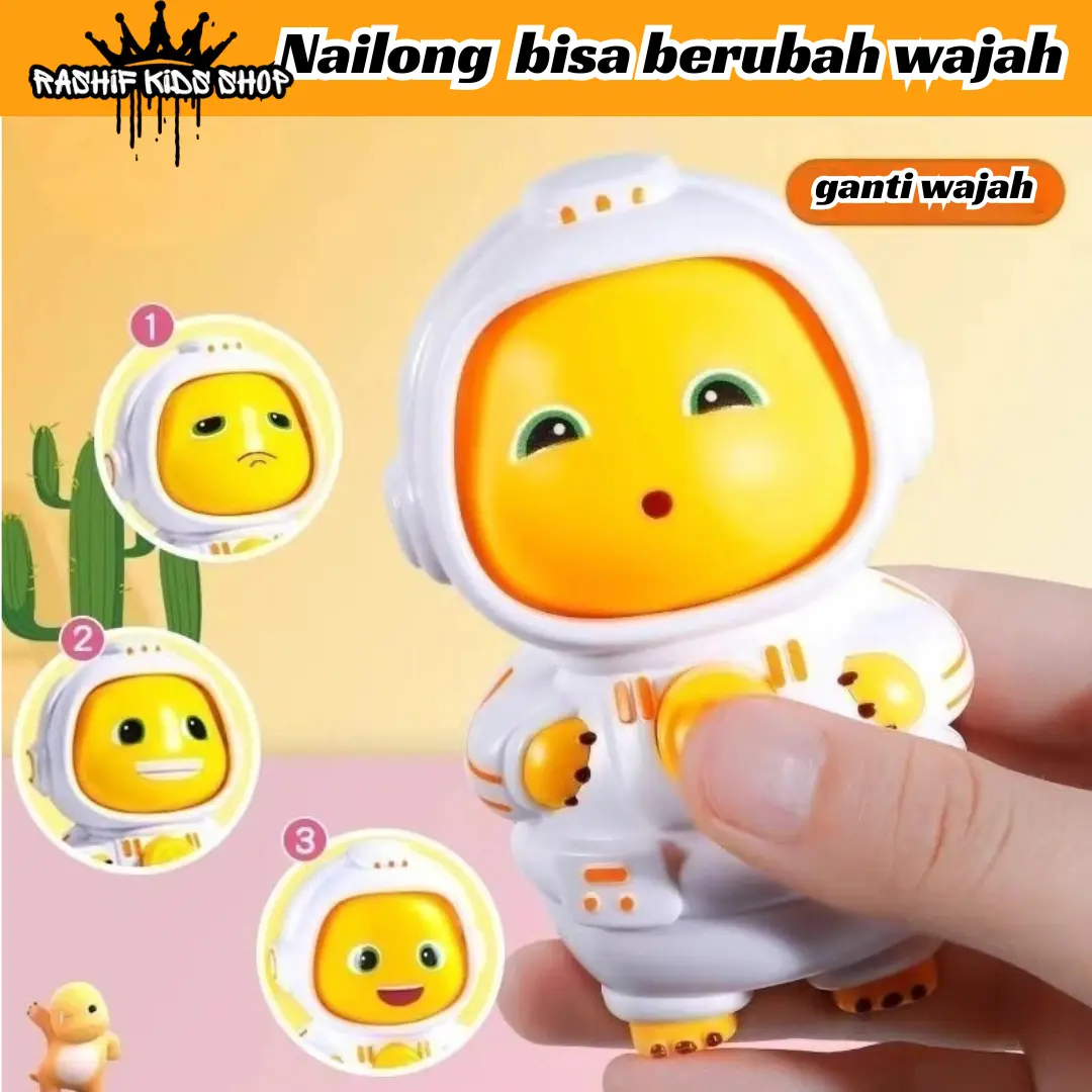 Mainan Nailong Dino Kuning bisa berubah wajah Face changing