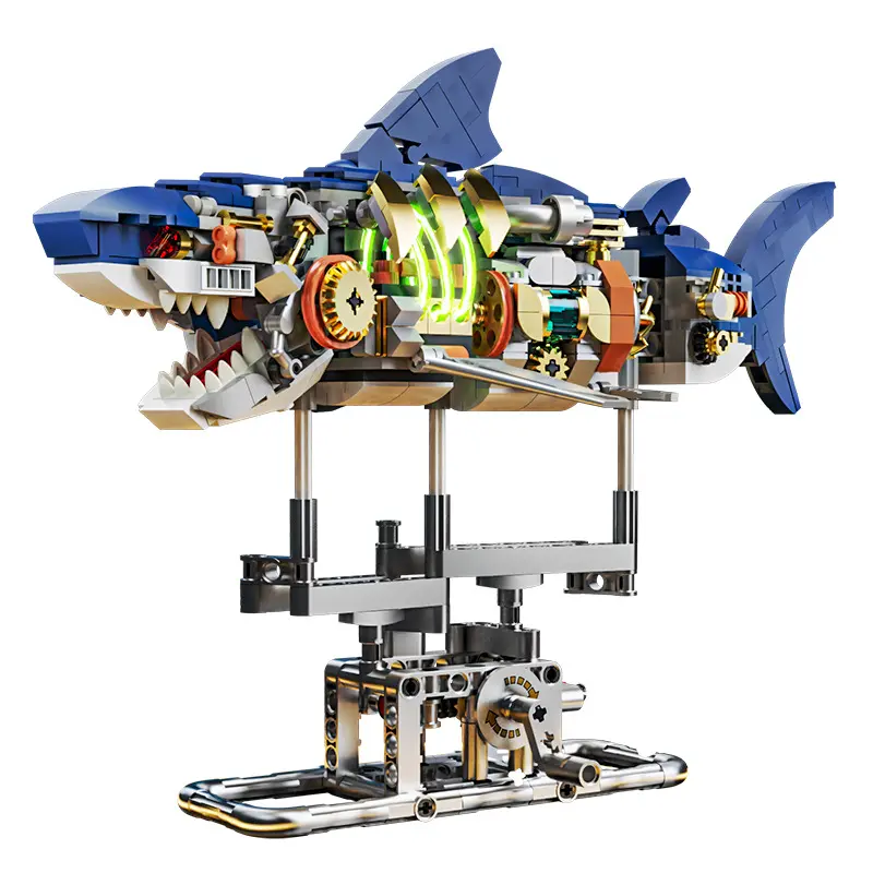 Khối Xây Dựng, Tương Thích Với Lego, Mô Hình Chim Cánh Cụt Và Cá Mập Cơ Khí 13052-54, Đồ Chơi Lắp Ráp Sáng Tạo