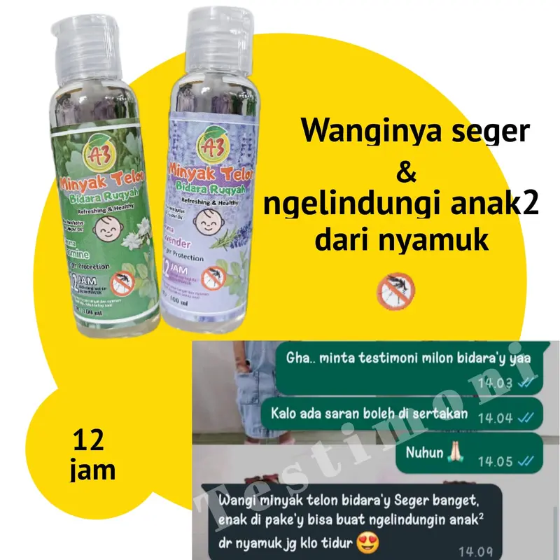 6pcs/12pcs minyak telon bidara ruqyah 60ml anak-anak bayi menghangatkan Perut Aroma  Lavender lotion 4