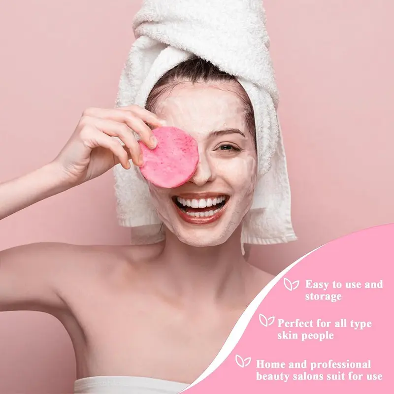 Facial Cleansing Sponge (60pcs), Face Wash Sponge, Makeup Remover Sponge, Exfoliating Wash Round Sponge, Skincare Tools for Women & Girls 3