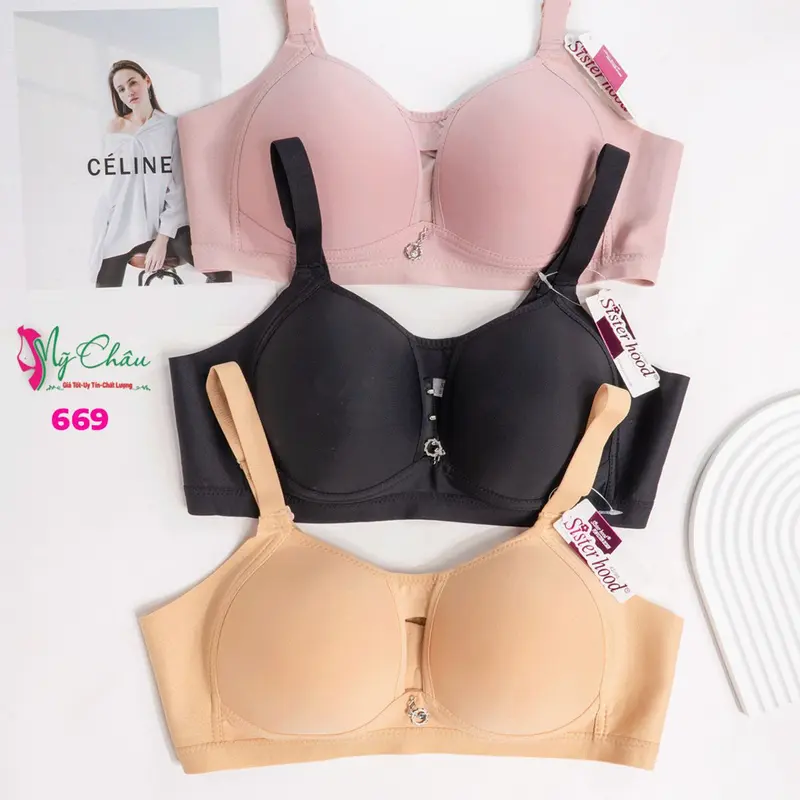 Áo Lót Su Đệm Mỏng, Áo Ngực Bigsize Không Gọng Quả To Mềm Mát Ôm Gọn Ngực, Đồ Lót Thái Lan Sister hood 669 2