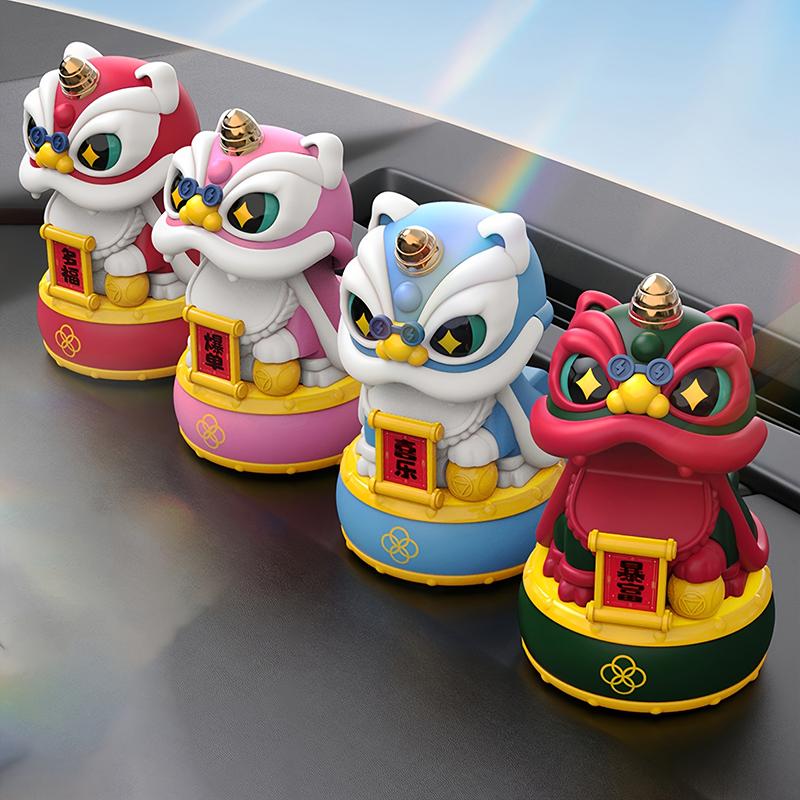 Product Introduction of Mascot Ornament Chinese Style Lucky Dancing Lion Model Solar Powered Home Decoration Holiday Gifts Bring Wealth Good Fortune Electronic Plastic 22