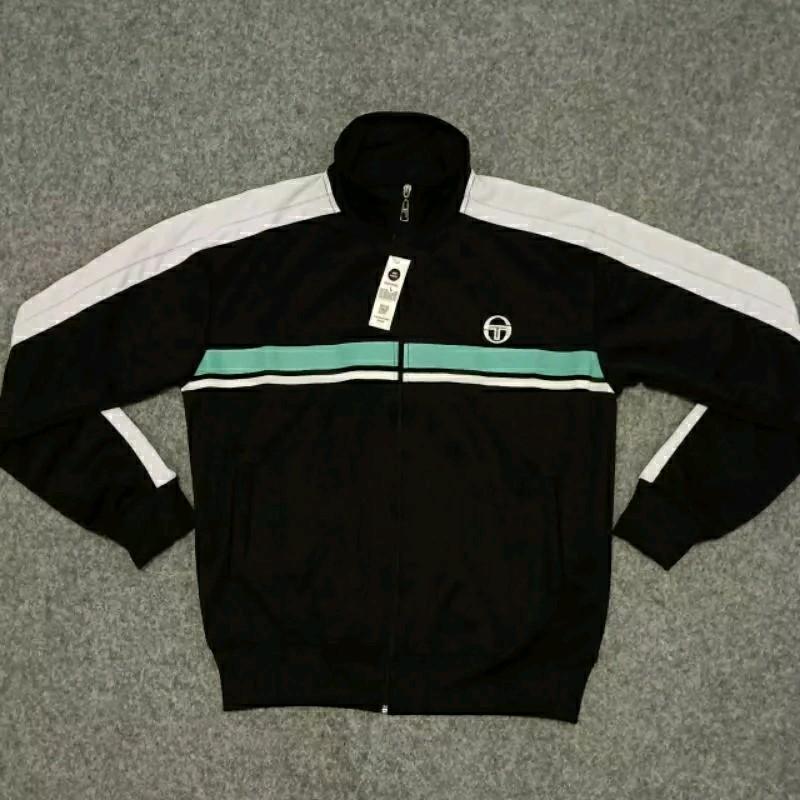 jaket tectop permium full tag & label Slim-fitting Katun Hitam Hitam 3