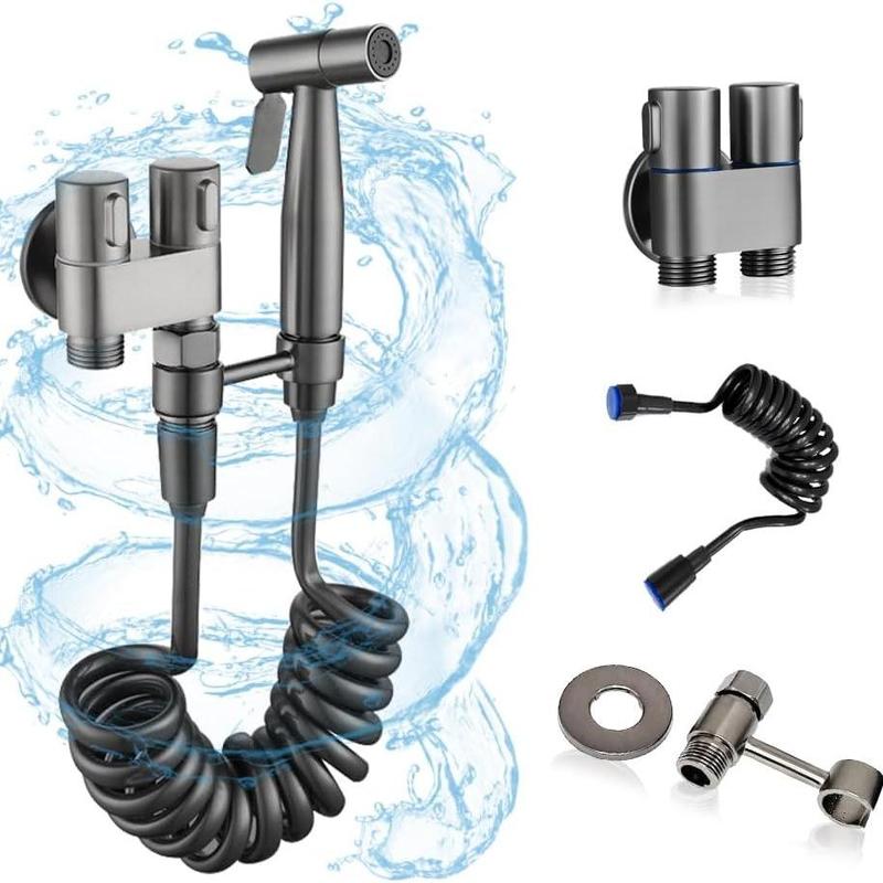 Product Introduction of Double Outlet Water Sprayer, Easy To Install Water Sprayer for Toilet Cleaning, Household High Pressure Washing Machine, Bathroom Cleaning Tool 0