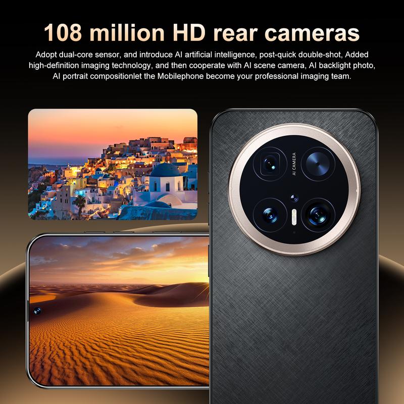 Product Introduction of Hot Sale Mate70pro Perforated Screen Mobile Phone Smartphone 4