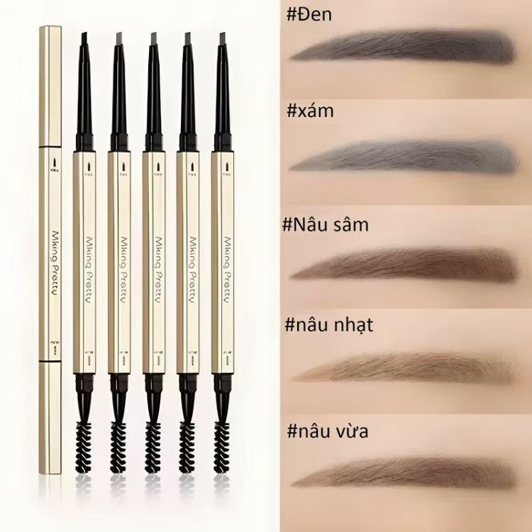 Bút chì lông mày hai đầu vàng nhỏ Trang Điểm Mỹ Phẩm，  phấn kẻ chân mày carslan 2