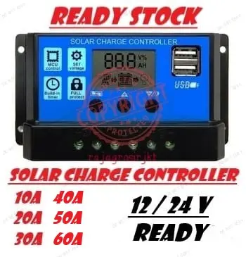 Solar Charge Controller 10A 20A 30A 40A 50A 60A Cell PWM Pengisi Daya Surya 12V 24V