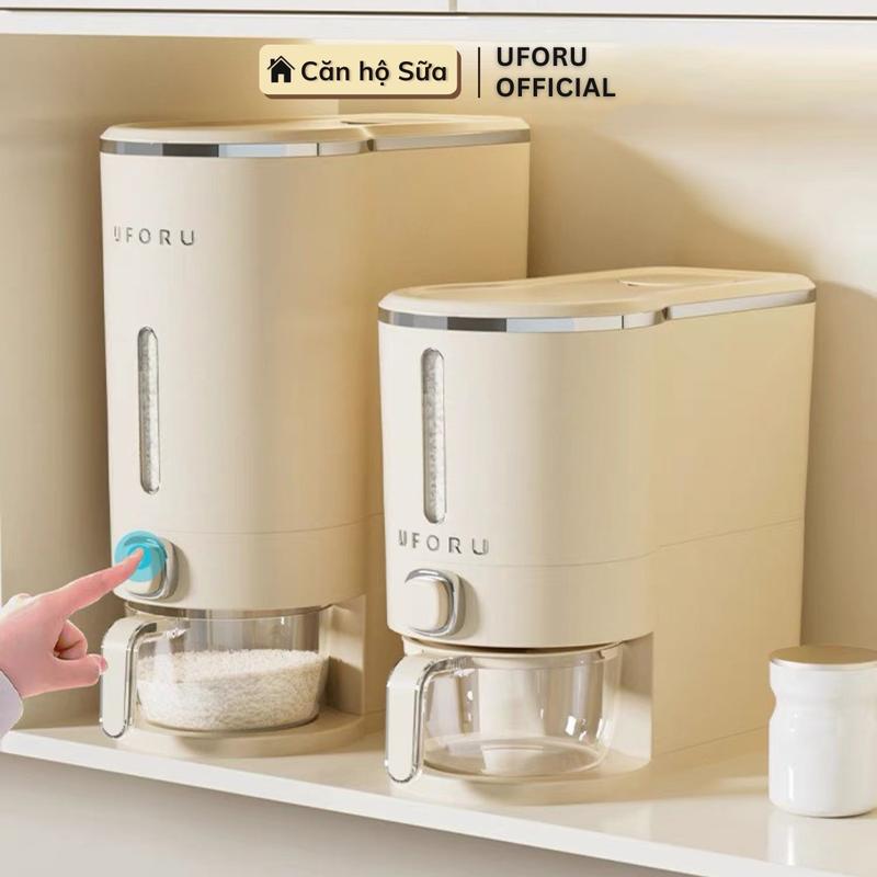 Thùng Đựng Gạo Thông Minh UFORU Lấy Gạo Tự Động, Tiện Ích, Cao Cấp, Chống Mối Mọt, Kháng Khuẩn - UF480