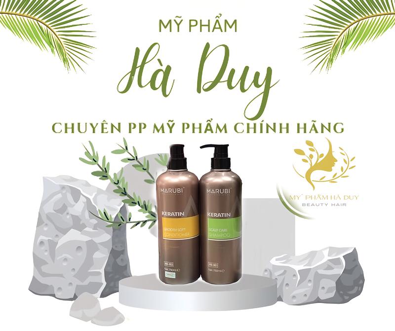 Dầu gội xả Marubi phục hồi hư tổn giảm rụng tóc Marubi keratin 750ml x2 chính hãng Collagen Dưỡng Tóc