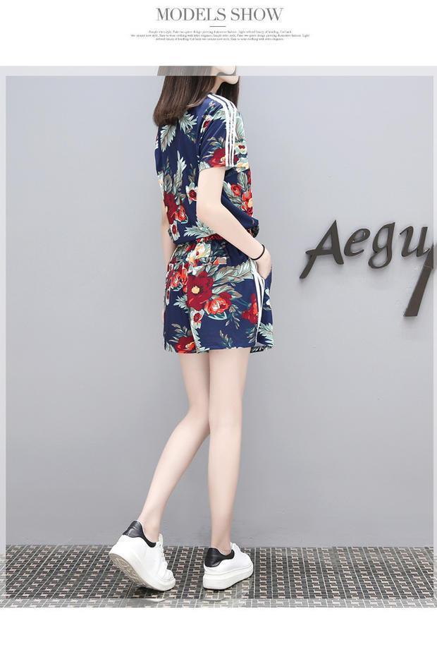 Product Introduction of ชุดสูทสองชิ้น สถานียุโรป ฤดูร้อน มาใหม่ กางเกงขาสั้นแขนสั้น พลัสไซส์ หลวมและกระชับสัดส่วน ทันสมัยและมีสไตล์ กางเกงขากว้าง เหมาะสำหรับผู้หญิง Women Clothing เสื้อผ้า 18