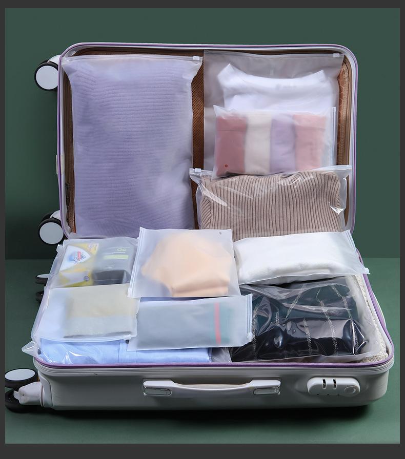 Product Introduction of Clothing Zipper Bags PE Garment Packaging Bags Underwear Socks Storage Packaging Bags Plastic Self-Sealing Bags Frosted Zipper Bags 12