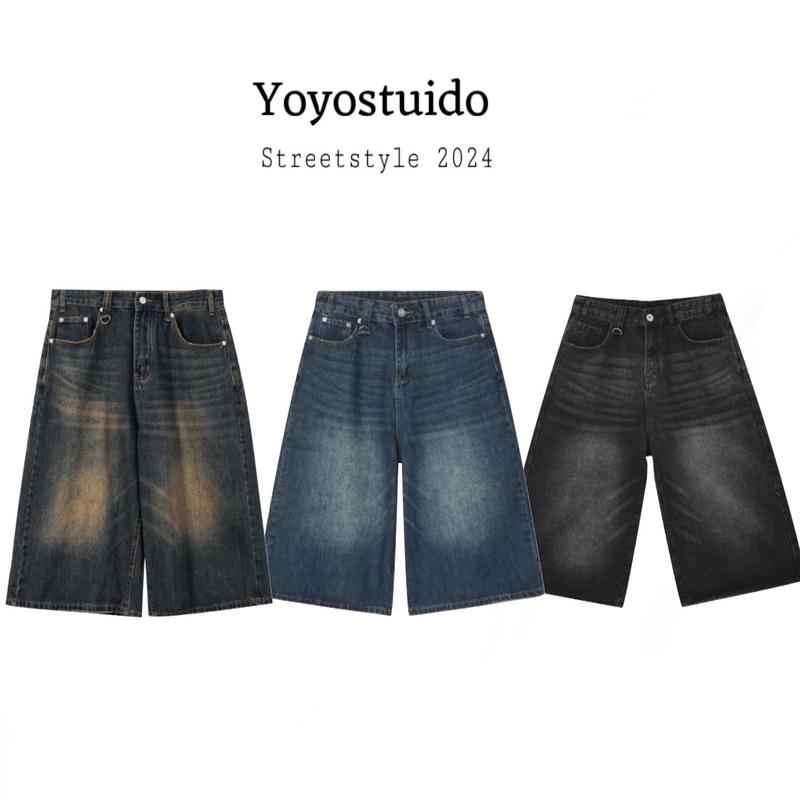 SHORT JEANS - QUẦN JEANS WASH LỬNG ỐNG RỘNG