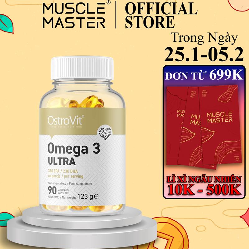 Viên Dầu Cá Cô Đặc Ostrovit Omega 3 Ultra 90 Viên