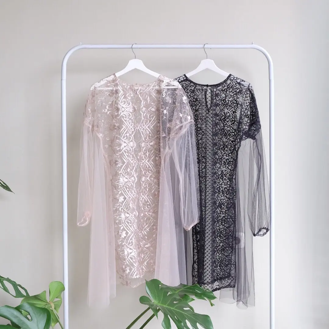 OUTER CAMELIA LUARAN TULLE CORAK LEBARAN KONDANGAN
