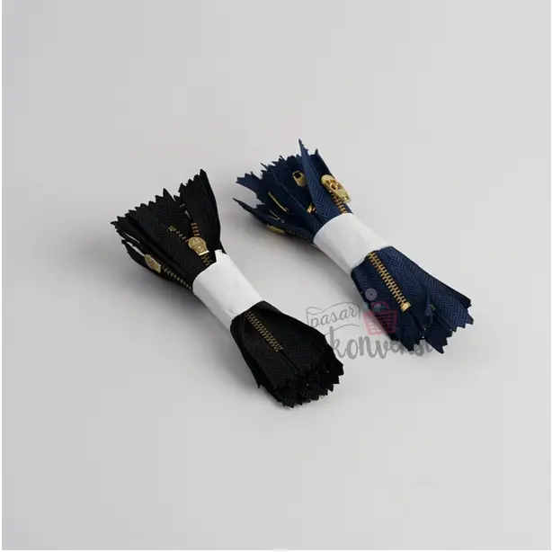 12 pcs Resleting Jeans Gigi Besi Emas 4" (10 cm)  Gigi #3 0