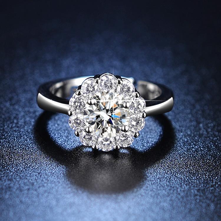 Product Introduction of Deluxe round bag premium super flash moissanite diamond ring ring purity rings bitcoin ring purity ring cincin amirah othman graff ring 14